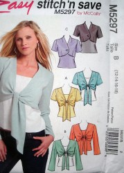 5297 EZ MCCALLS LINED UNLINED SHRUGS TIED OR NOT, TANK TOP PATTERN 4-18 2 SIZES NEW